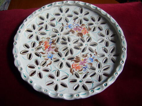 superbe plat fa�ence d�cor� main 1930 20 Paris 18 (75)