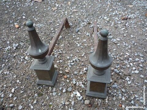 Chenet ancien fer forg�/bronze/XVIII/chemin�e 125 Castres (81)