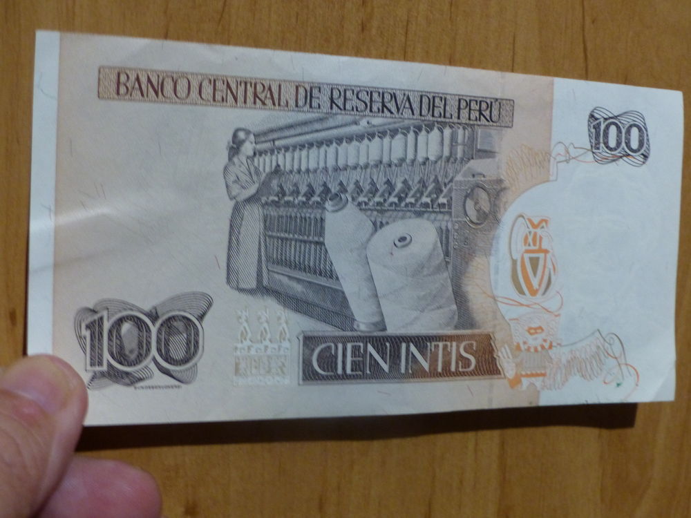 billet de CIEN INTIS BANCO del PERU 
