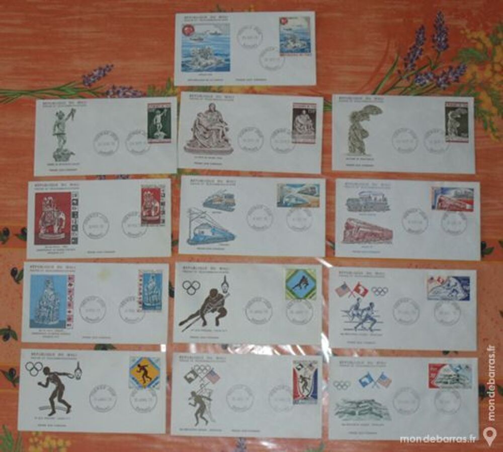 13 Enveloppes Premier Jour de R&eacute;publique du Mali 