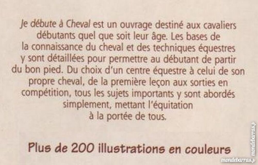JE DEBUTE A CHEVAL Livres et BD