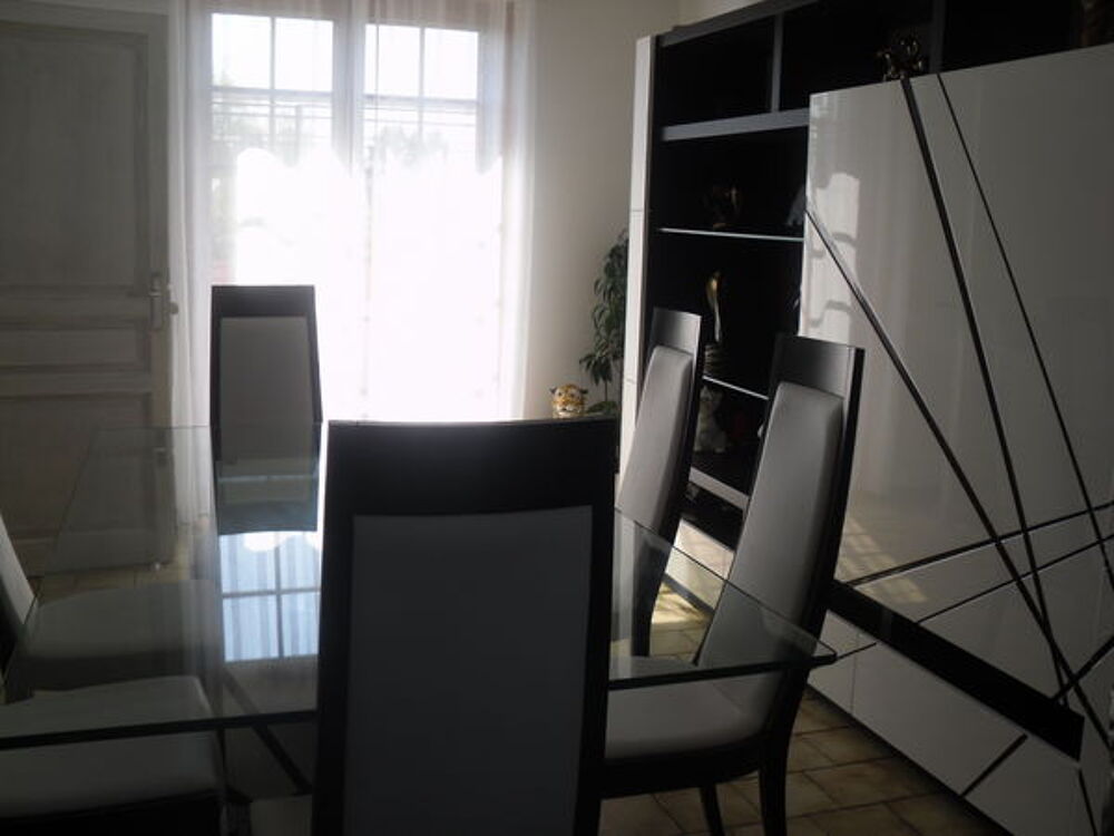 salle &agrave; manger laqu&eacute;e blanc et noir Meubles