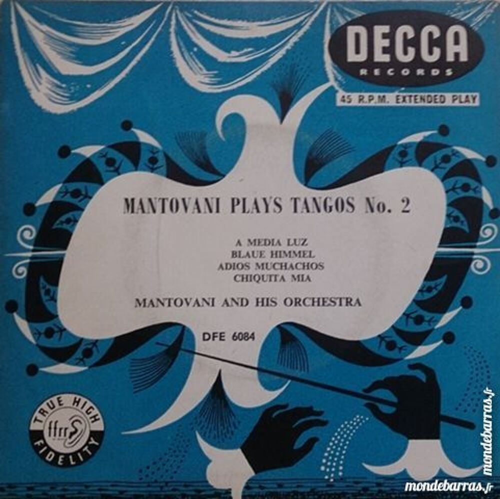 Vinyle 45T MANTOVANI PLAYS TANGOS N&deg;2 CD et vinyles