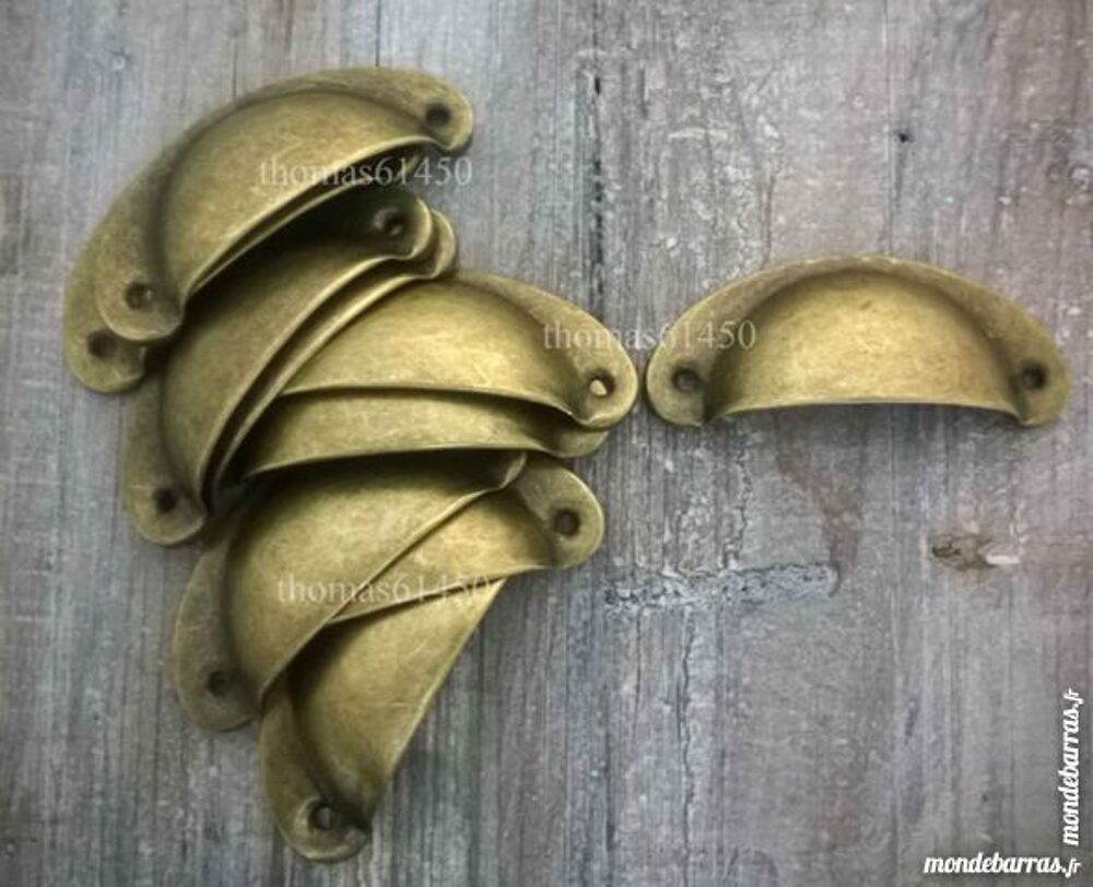 10 x POIGNEE COQUILLE FER POUR TIROIR MEUBLE Bricolage