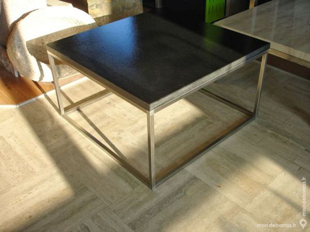 Table basse en granit et inox Meubles
