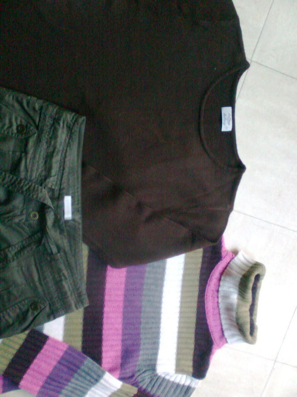 pantalon, col roul&eacute;, pull marron -M-40 - zoe Vêtements
