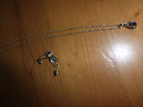 COLLIER et BOUCLE d'OREILLES percées SAPHIR fantaisies-neufs 10 Doussard (74)