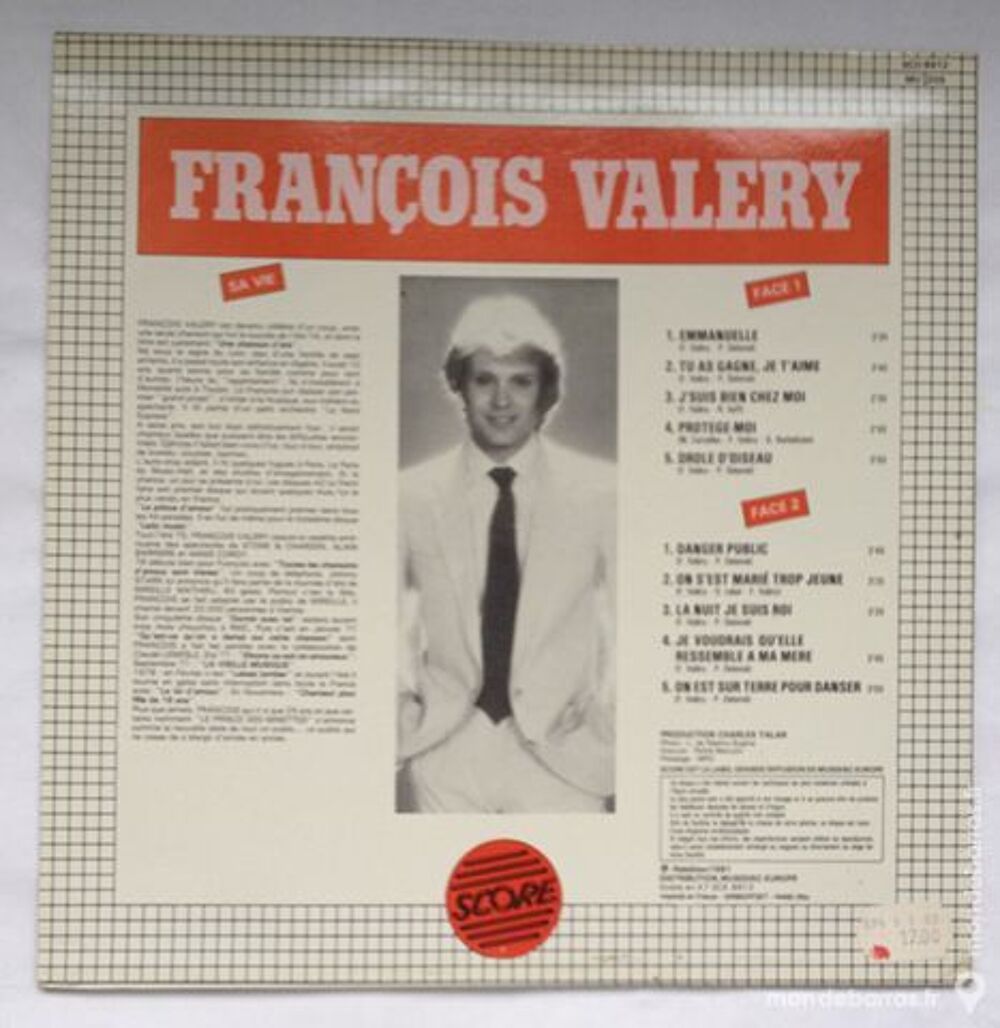 33 tours Fran&ccedil;ois Val&eacute;ry CD et vinyles