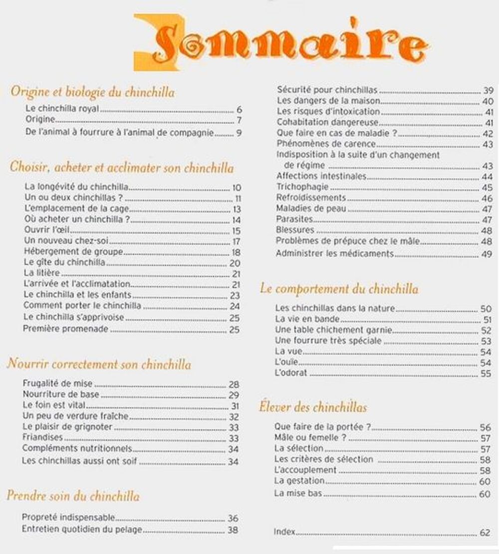 LE CHINCHILLA /prixportcompris Livres et BD