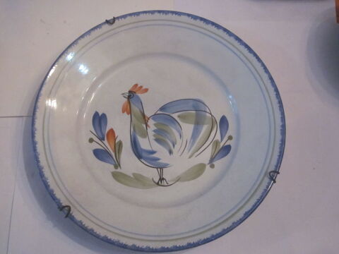 ASSIETTE HB HENRIOT QUIMPER décor  COQ 15 Brest (29)