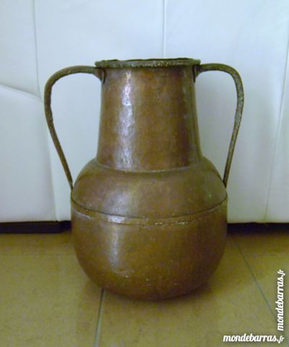 Pot ancien en cuivre hauteur 43 cm Décoration