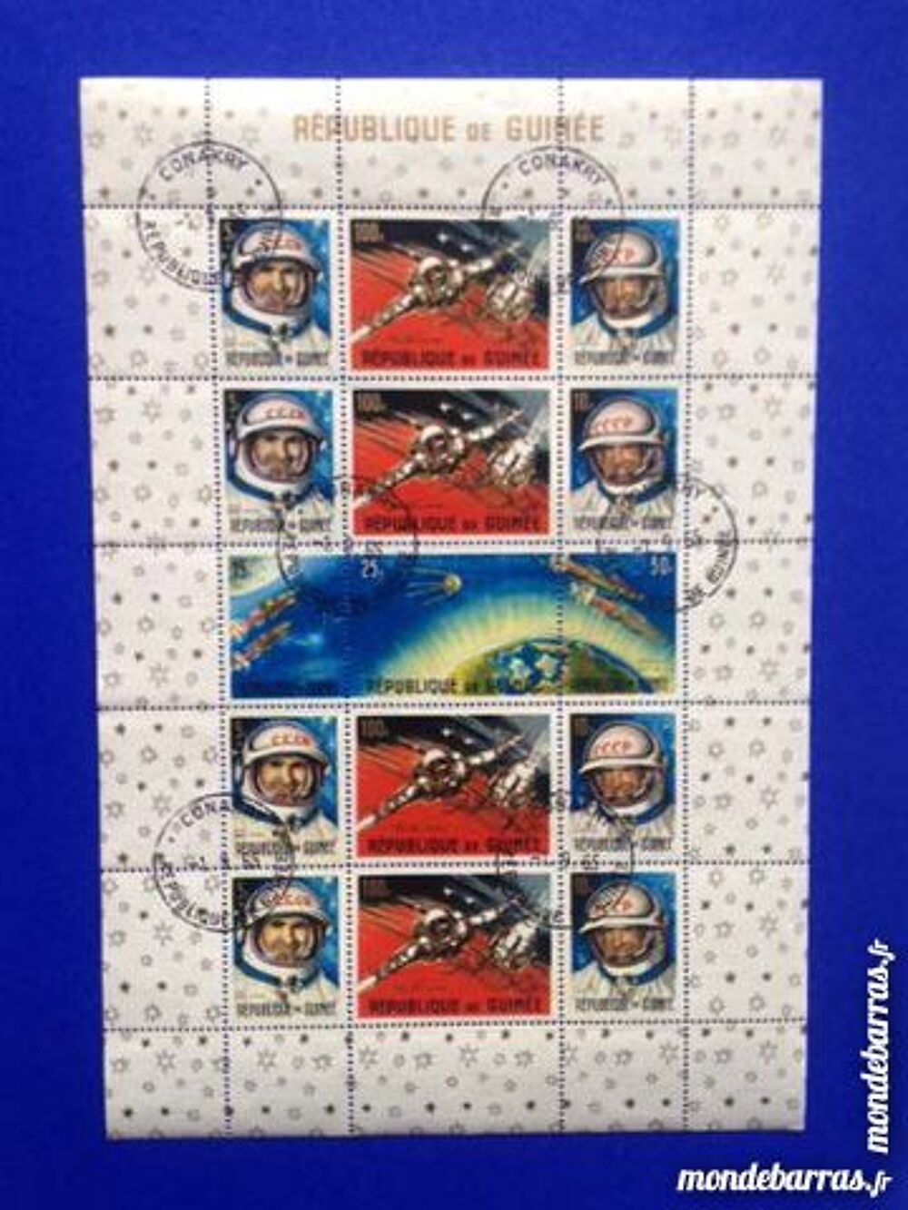 Planche de 15 timbres R&eacute;publique de Guin&eacute;e 1965 