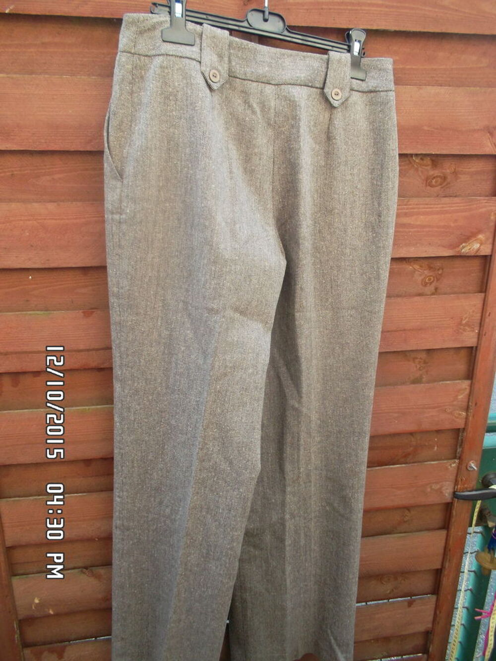 PANTALON GRIS ET MARRON CLAURA CLEMENT*JUSTE 3E*KIKI60230 Vêtements