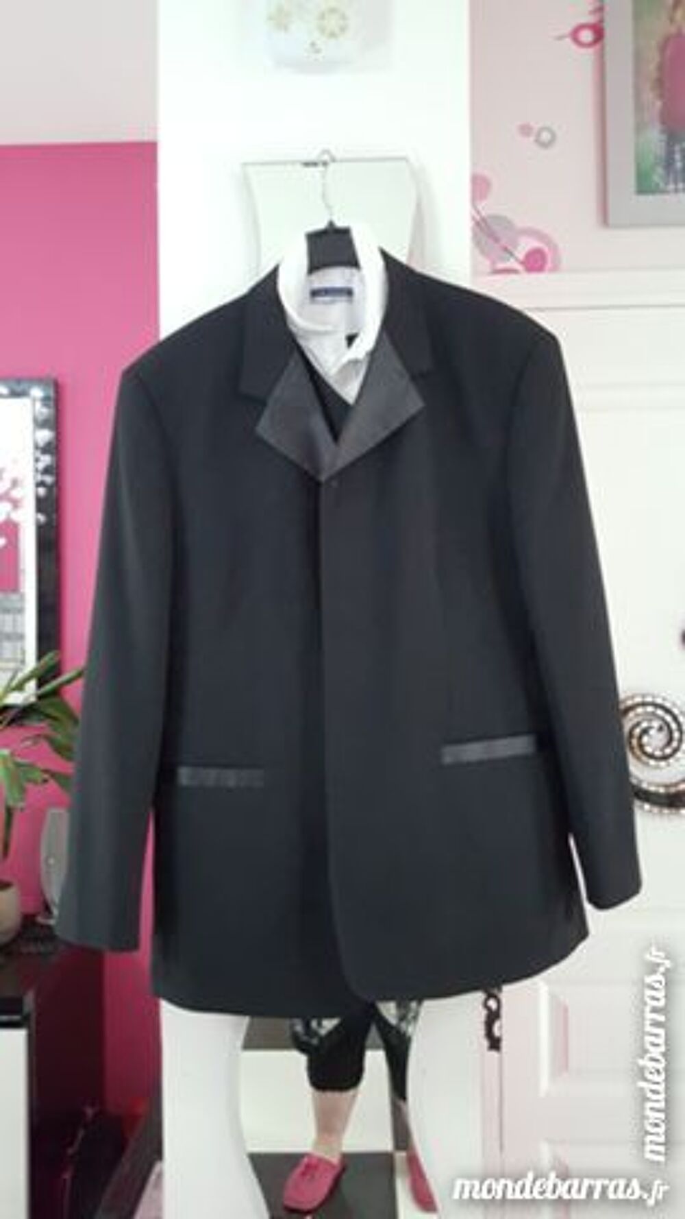 Costume homme noir 4 pi&egrave;ces Vêtements