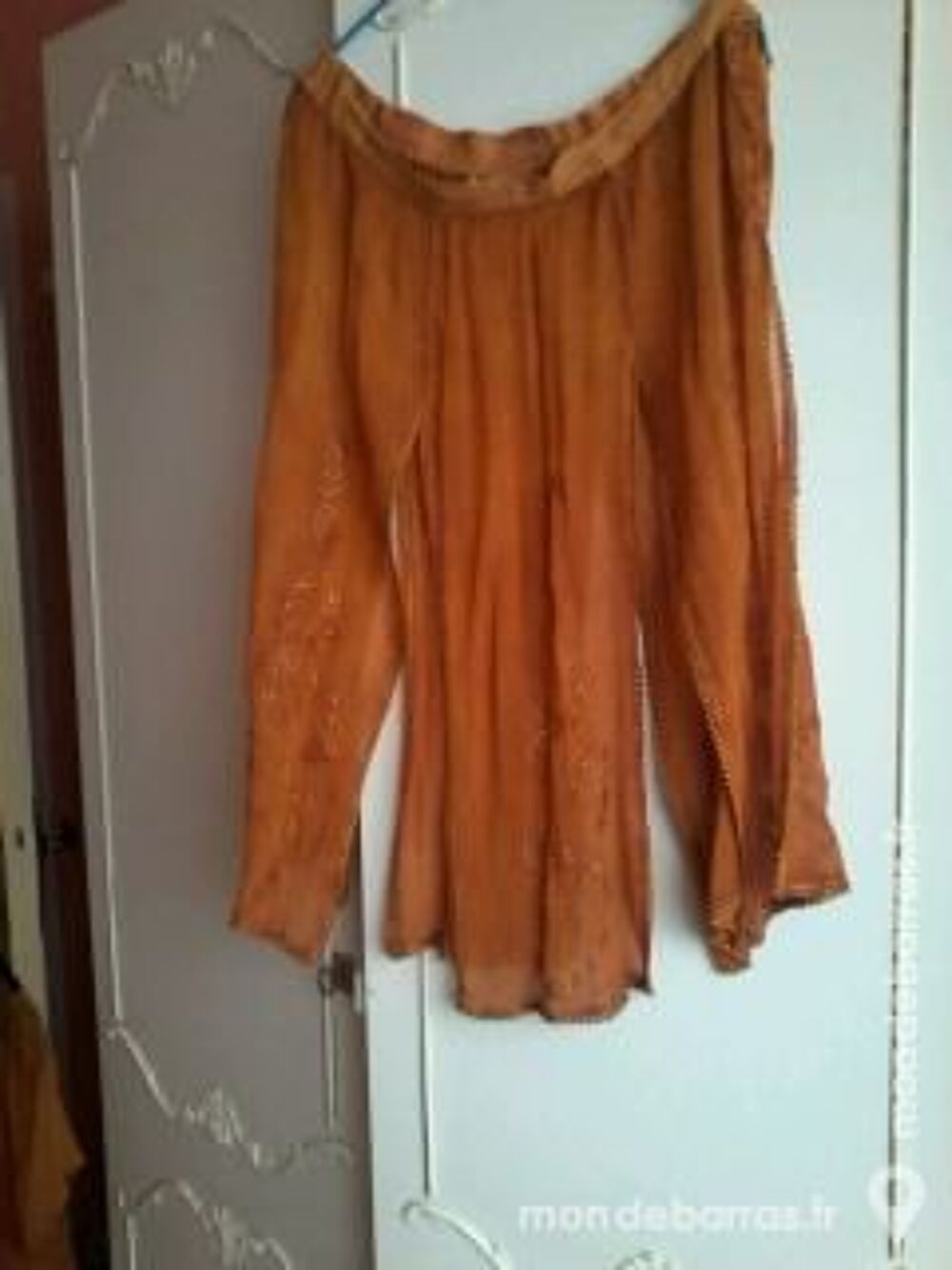 ENSEMBLE TISSU INDIEN ORANGE SAUMON TAILLE L Vêtements