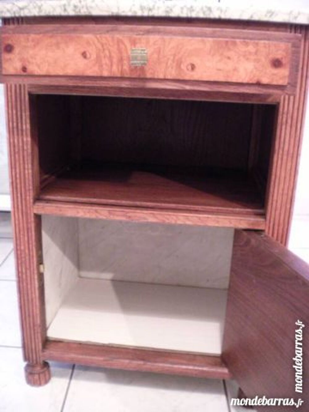 Chevet ancien - bois et marbre - ann&eacute;es 50 Meubles