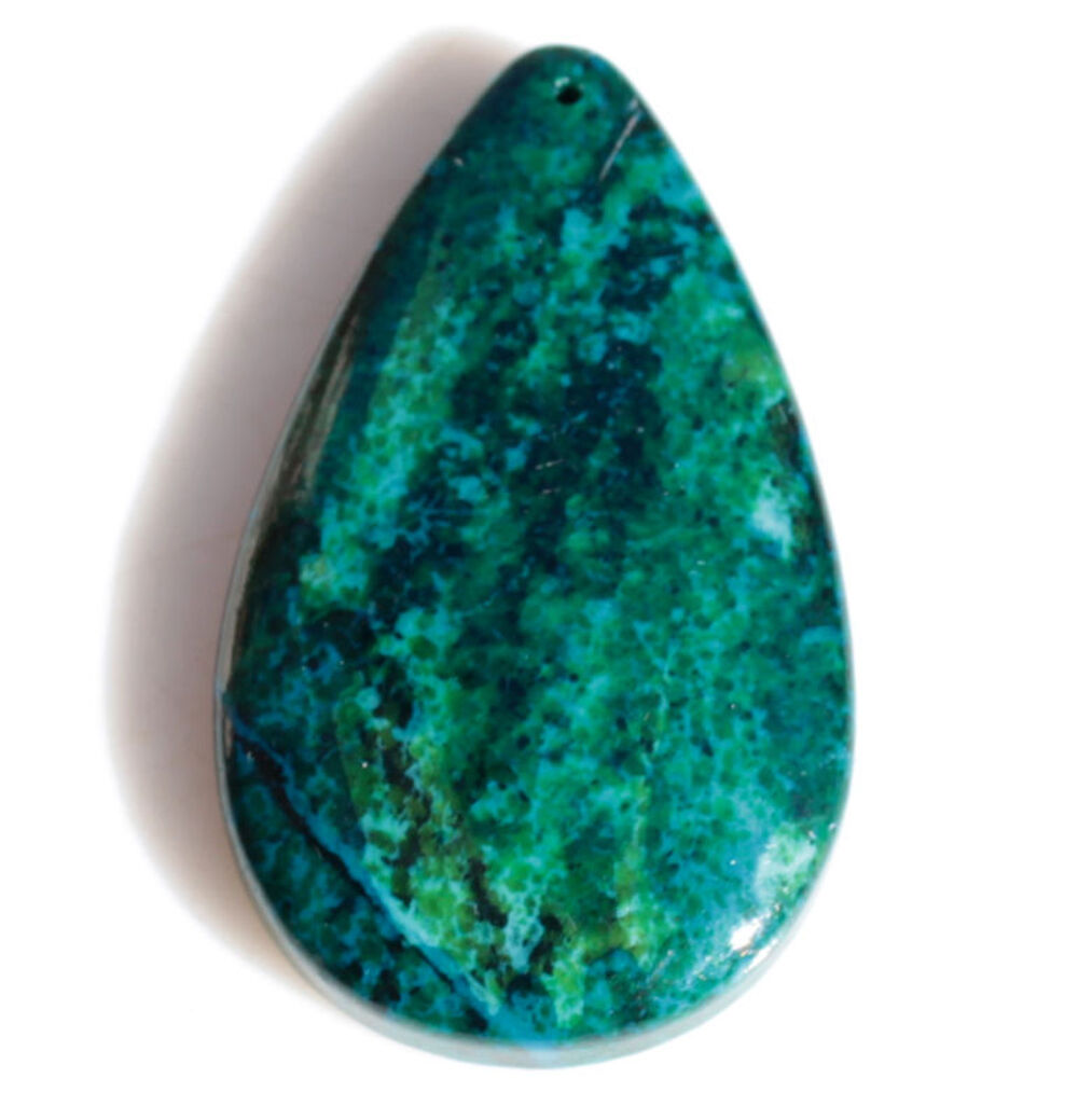 GRAND PENDENTIF GOUTTE en CHRYSOCOLLE Bijoux et montres
