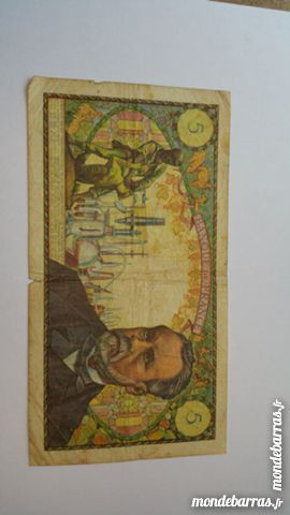 Billet 5 franc fran&ccedil;ais 