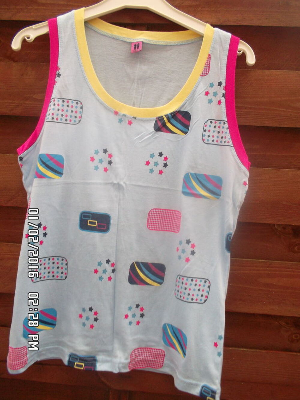 DEBARDEUR BLEU CIEL ET ROSE*JUSTE 1E*KIKI60230 Vêtements