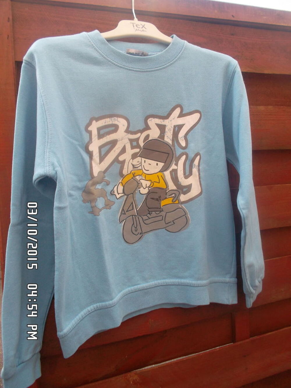 SWEAT BLEU CIEL COMPLICES*JUSTE 2E*KIKI60230 Vêtements enfants