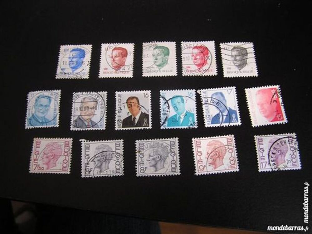 16 timbres oblit&eacute;r&eacute;s BELGIQUE 