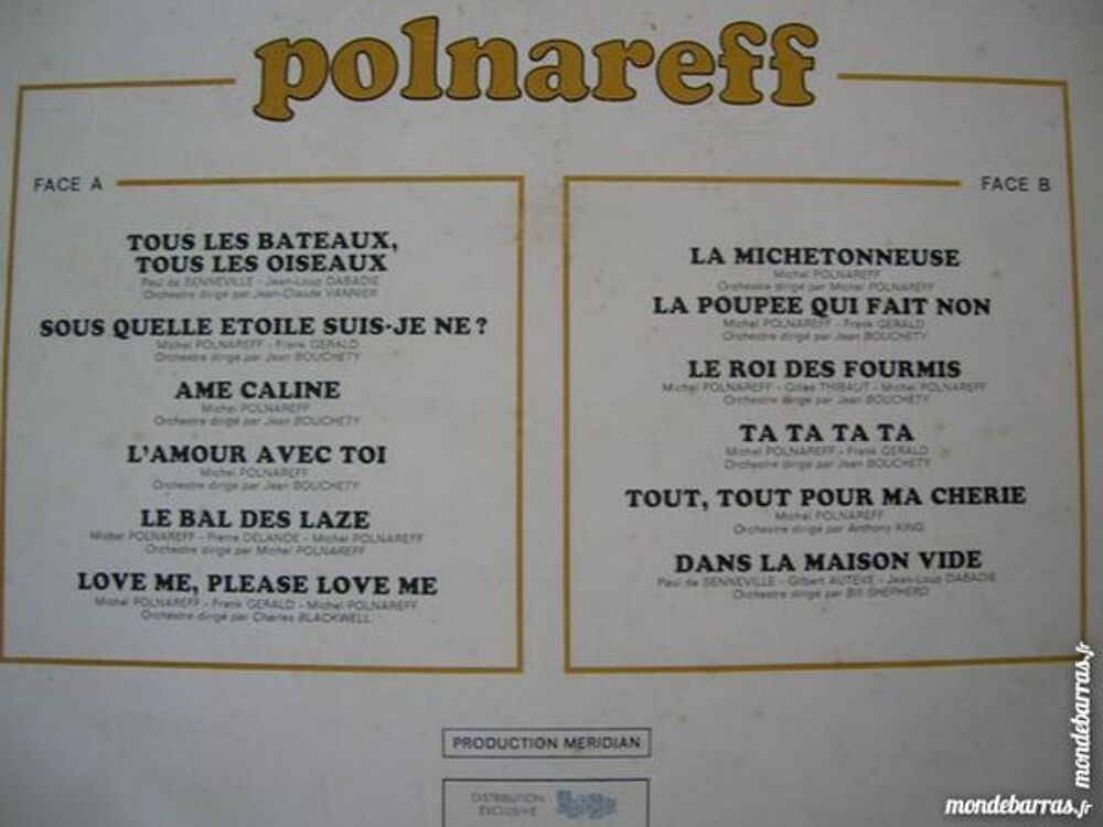 33 TOURS MICHEL POLNAREFF Le disque d'or CD et vinyles
