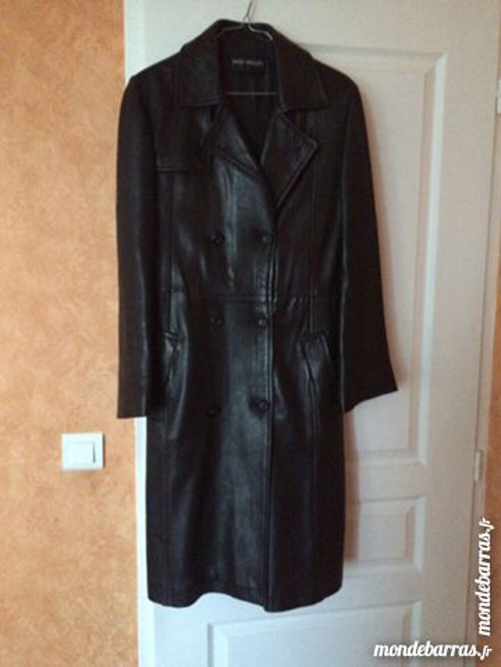 MANTEAU FEMME NOIR CUIR D'AGNEAU Vêtements