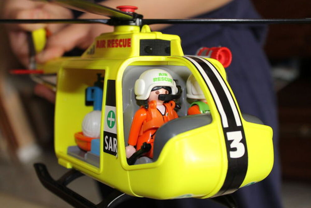 PLAYMOBIL - 3845 H&eacute;licopt&egrave;re de sauvetage Jeux / jouets