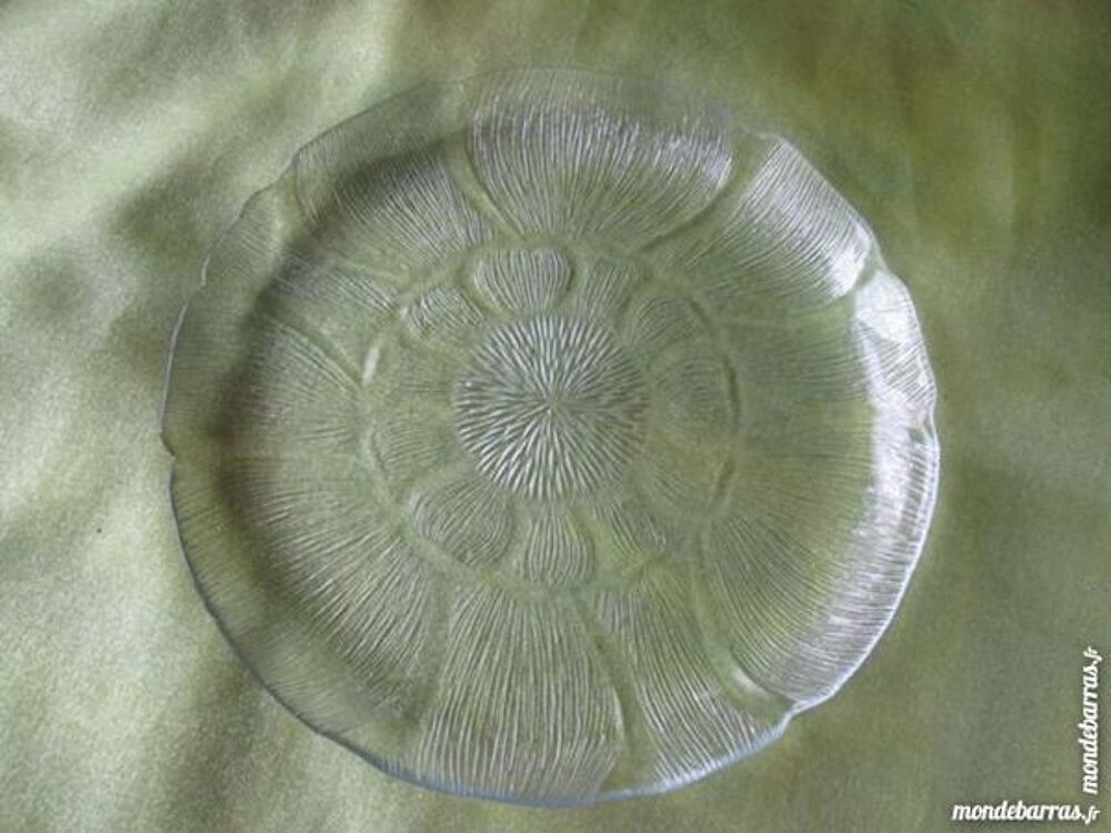 6 Grandes assiette en verre transparente Cuisine