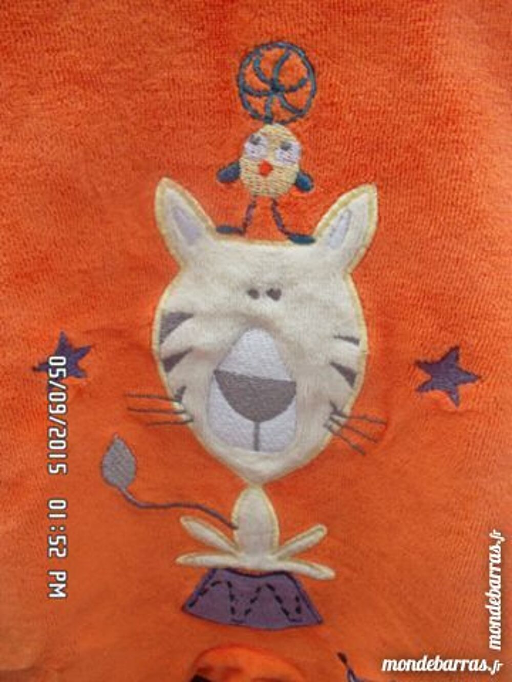 pyjama orange dessin lion kiki60230 Vêtements enfants