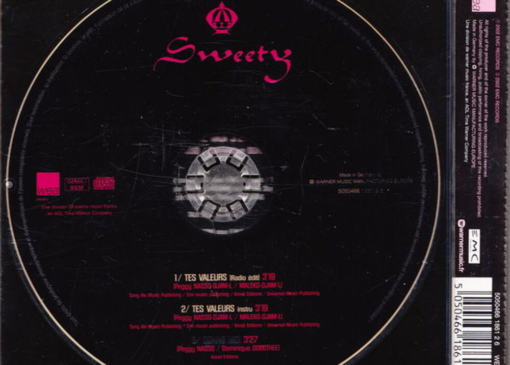 Maxi CD Sweety - Tes valeurs (Feat Djam-L)
CD et vinyles