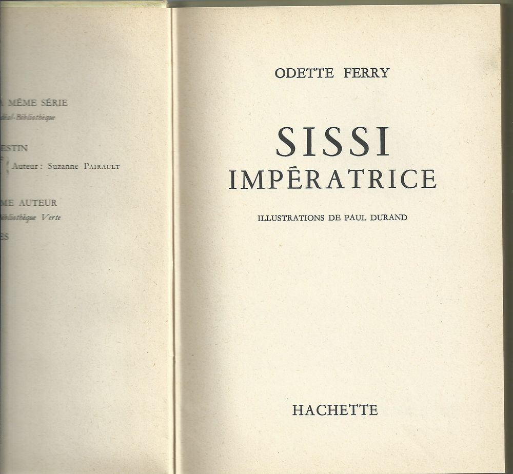 1 livre Sissi imp&eacute;ratrice 1965 Livres et BD