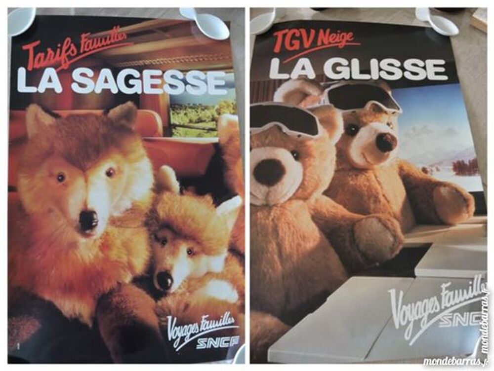 6 Posters publicitaires SNCF 1980 