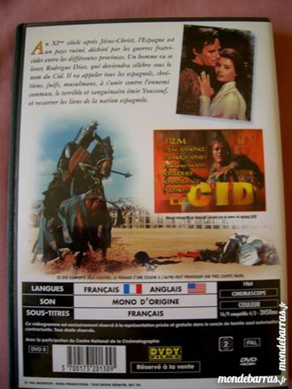 DVD LE CID Charlton HESTON/Sophia LOREN DVD et blu-ray