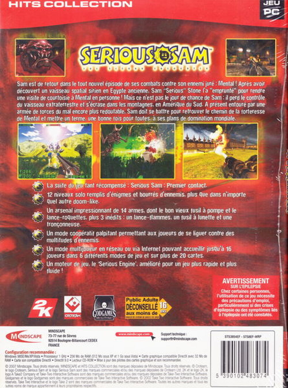 CD jeu PC Serious SOS Sam the second encounter NEUF blister
Consoles et jeux vidéos