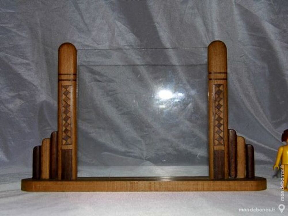 Porte photo art deco bois vitre vintage antiquit&eacute; Décoration