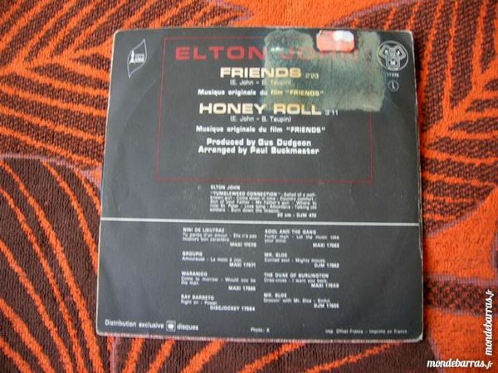 45 TOURS ELTON JOHN Friends CD et vinyles