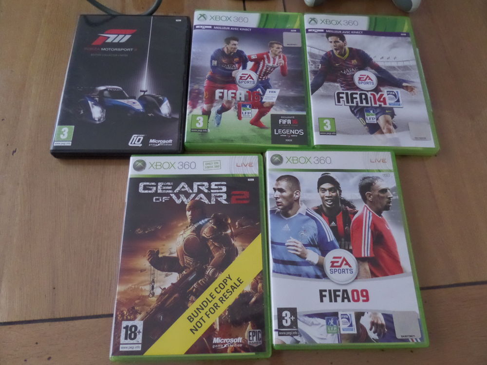 Xbox 360 60GB, 2 manettes + 5 jeux Consoles et jeux vidéos
