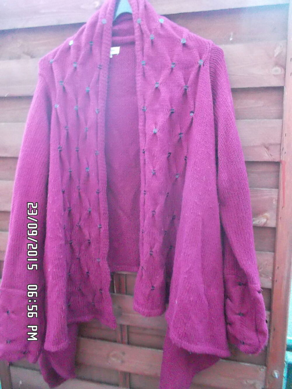 GILET PRUNE T.46-48*JUSTE 5E*KIKI60230 Vêtements