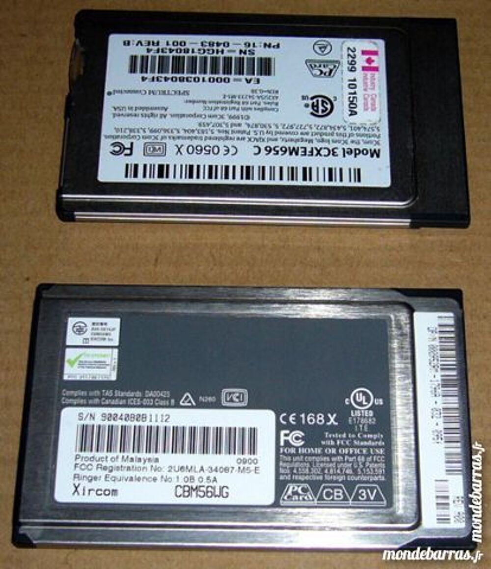 Cardbus modem 56 Xircom PCMCIA Matériel informatique