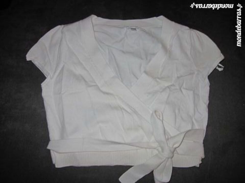 Caraco Cama&iuml;eu sans manches type cache coeur Blanc Vêtements