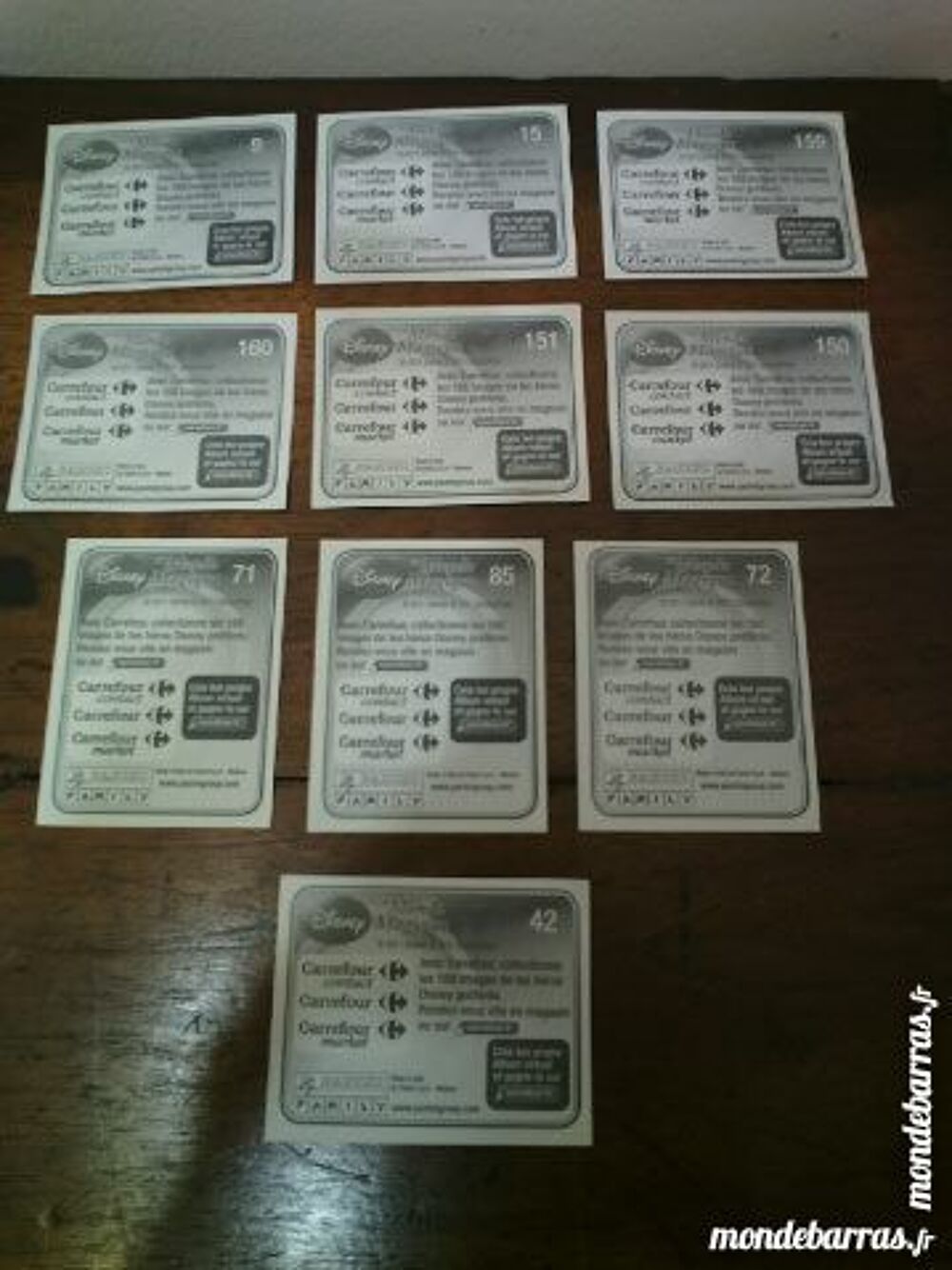 Lot de 10 images ou bons points Disney - coll&deg; Jeux / jouets