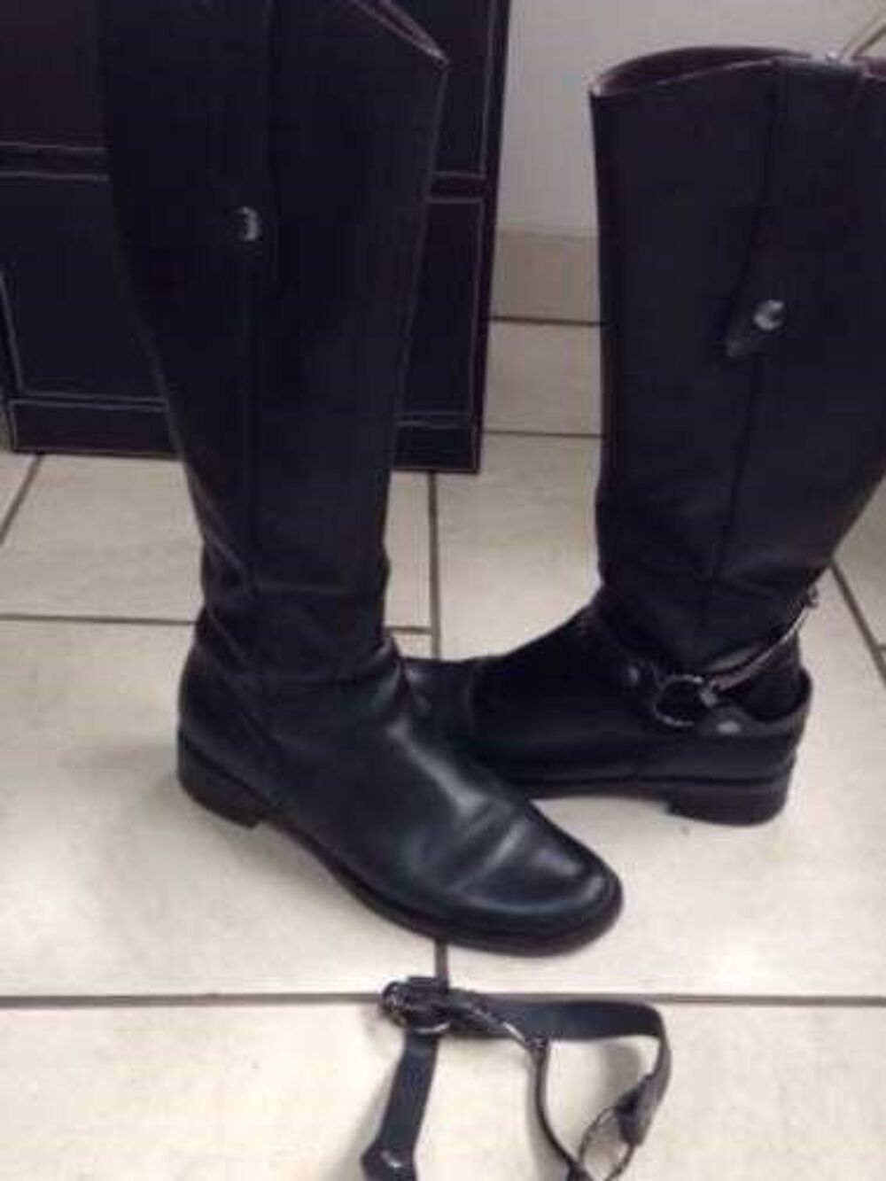 Bottes CAFE NOIR en cuir coloris noir Chaussures