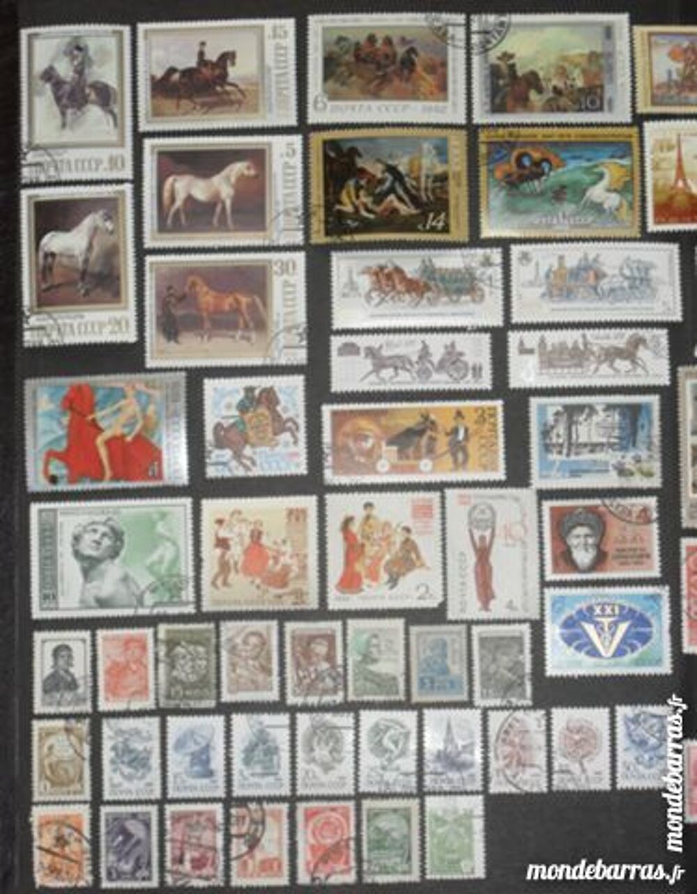 95 timbres oblit&eacute;r&eacute;s d'URSS 
