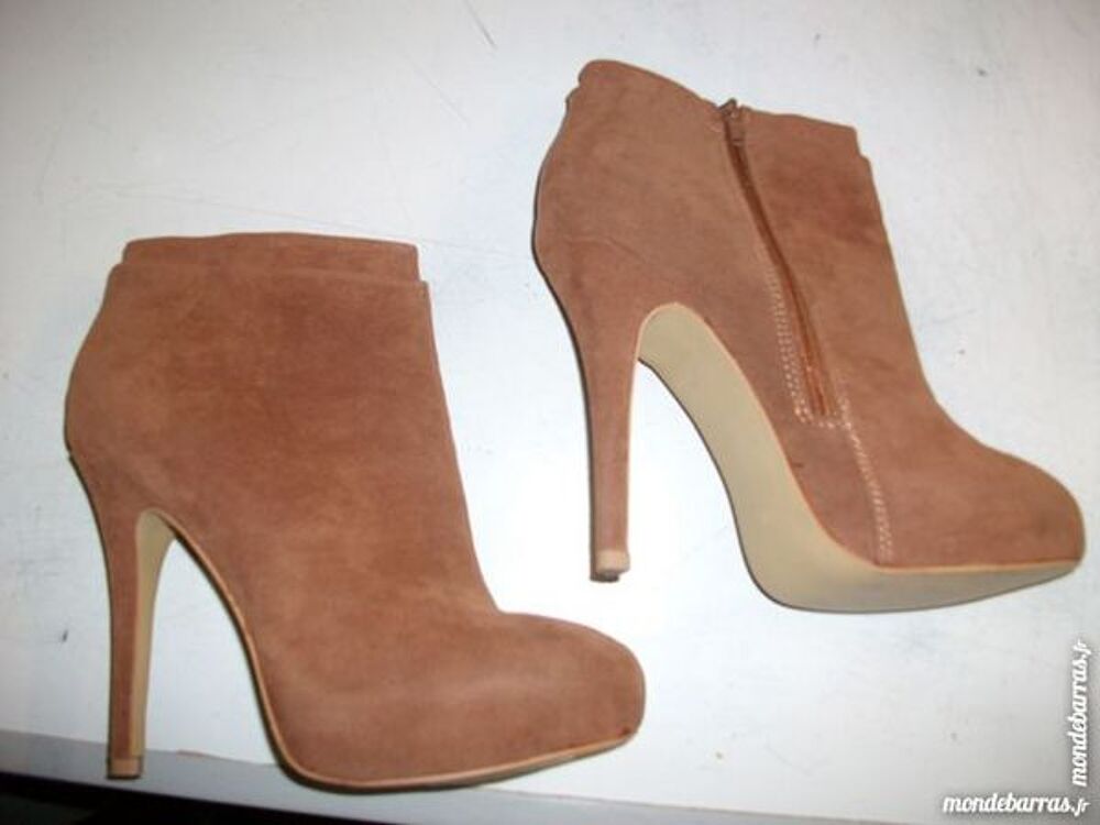 Bottines Camel pt 40 &agrave; talons 13 cm Chaussures