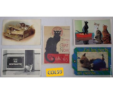 5 cartes postales sur les chats - lot6 5 Mons-en-Barul (59)