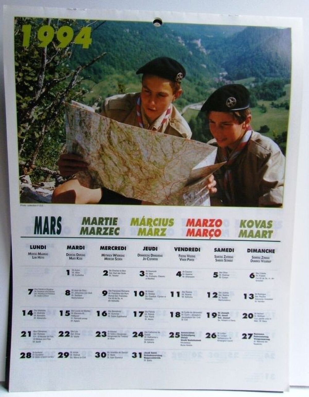 CALENDRIER 1994 GUIDES &amp; SCOUTS D'EUROPE 