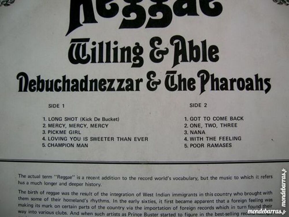 33 TOURS NEBUCHADNEZZAR &amp; THE PHAROAHS Reggae CD et vinyles
