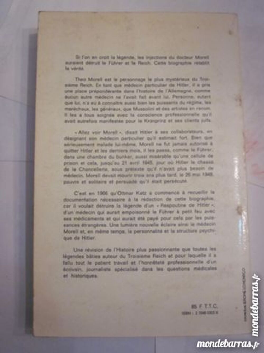 THEO MORELL MEDECIN DE HITLER par OTTMAR KATZ Livres et BD