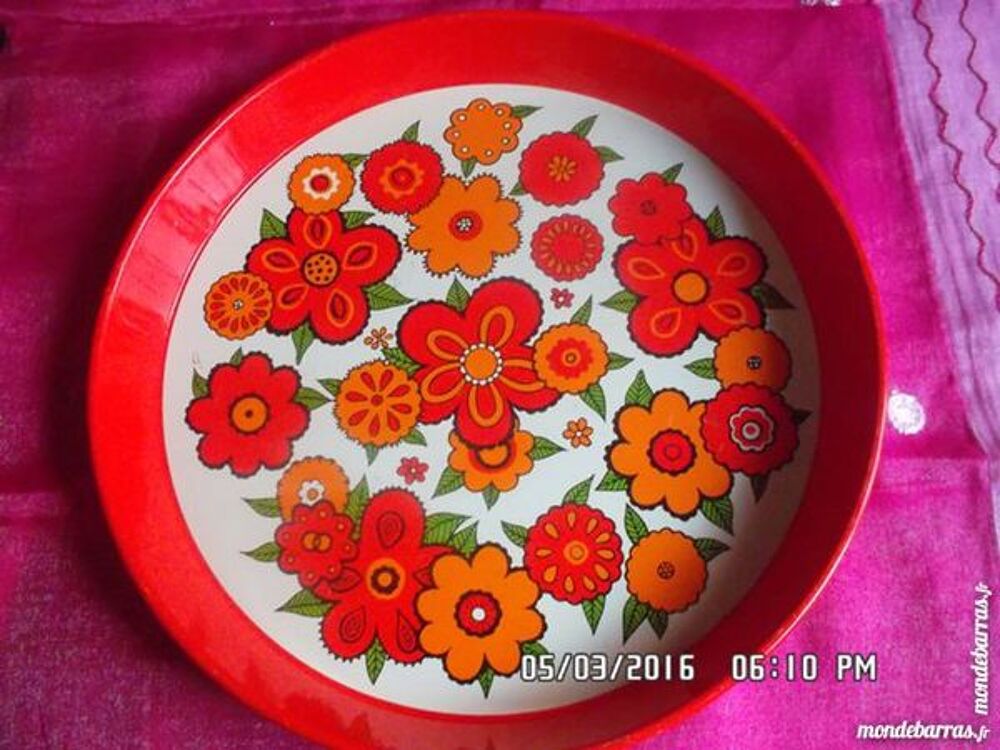 PLATEAU METAL FLEURS BARET WARE Décoration